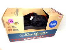 NEW MEN'S DEARFOAMS SLIPPERS BLACK size X L  US 13-14