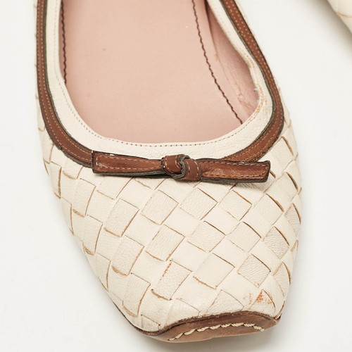 Bottega Veneta Cream Woven Leather Intrecciato Ballet Flats Size 36 - Picture 7 of 9