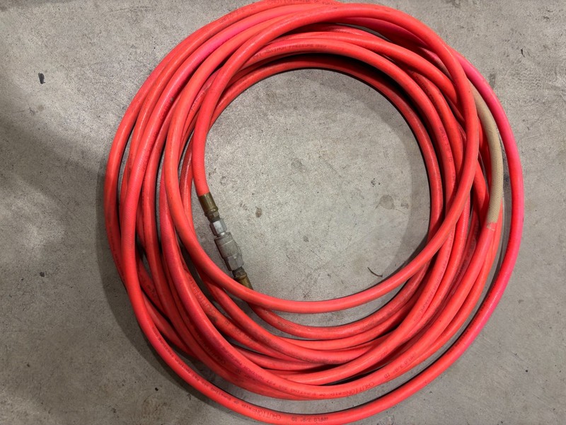 AMFLO 3/8-Inch x 50ft Heavy-Duty Air Hose, Reinforced PVC Hose with Brass ends