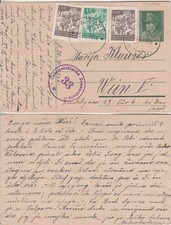 Österreich 1946 Ganzsachen-Karte von Jugoslawien nach Wien Alliierte Zensur