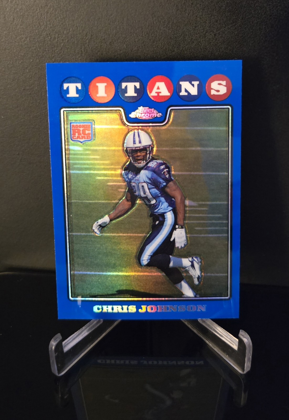 CHRIS JOHNSON RC 🔥 SP 2008 Topps Chrome Blue Refractor Rookie Card #TC186