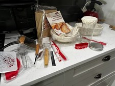 Sourdough Starter Kit, Glass Jar Bread Proofing Basket Baking Supply Set