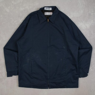 Vintage Workwear Harrington Jacket L Men's Navy Blue Plain
