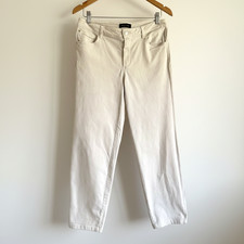 Massimo Dutti Cream Straight Leg Jeans W32 EUR42 Soft Stretch Denim Women's
