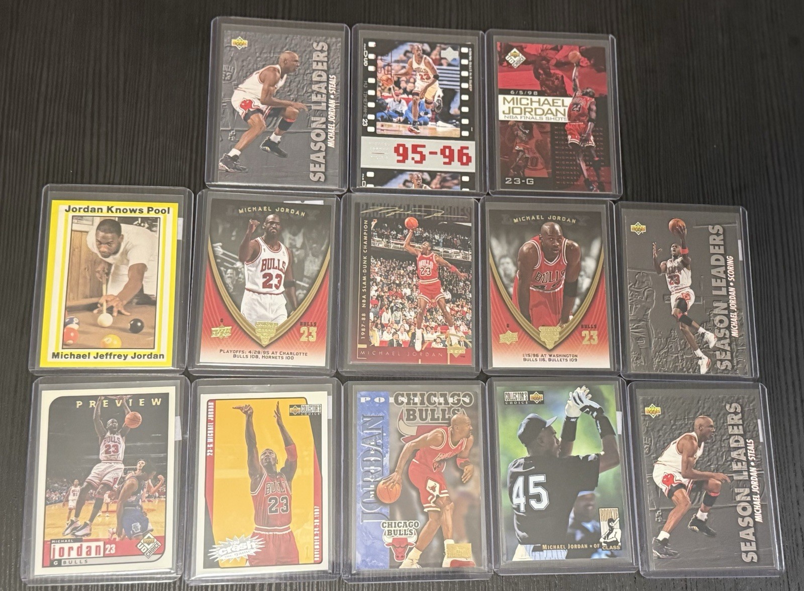 MICHAEL JORDAN (13 CARD LOT) CHICAGO BULLS SKYBOX UPPER DECK POINT MEN NRMT