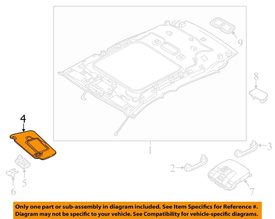 Солнцезащитный козырек для пассажира Infiniti Qx30 2017–2019 годов выпуска зеркало правый солнцезащитный козырек MS561 - Изображение 3 из 4
