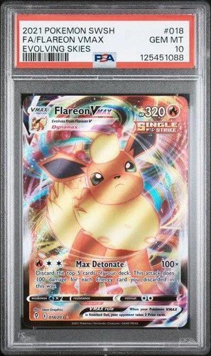 2021 Pokemon Sword & Shield Evolving Skies #018 Flareon Vmax PSA 10