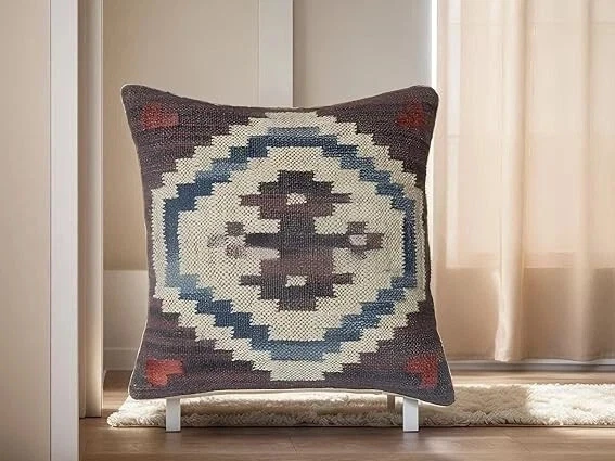 Handmade Jute Kilim Pillow Cover | Rustic Boho Cushion Decor
Opens in a new window or tab