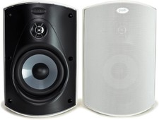Polk Audio Atrium 5 Speakers Powerful Bass Pair White All-Weather Durability