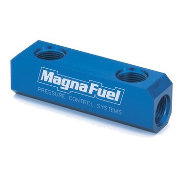 MagnaFuel Fuel Junction Block MP-7600-02; Blue, -10AN, 2 In/2 Out, Female