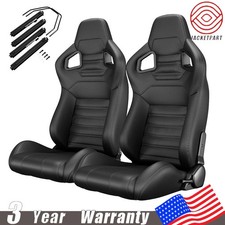 Pair Of Racing Bucket Seats For Pontiac Carbon Look Pvc Reclining Racing Seats Pair Of Racing Bucket Seats For Pontiac Carbon Look Pvc Reclining Racing Seats