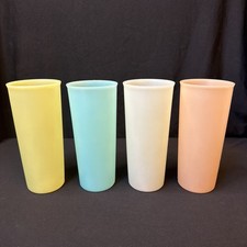 Vintage Tupperware Tumblers 16oz Cups  107 Made in USA, Mixed lot of 4