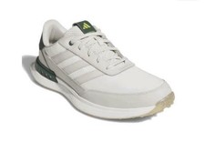 Adidas S2G Sl Leather Golf Shoes Uk Size 9 White/cream/green Brand New In Box