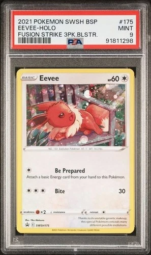 2021 EEVEE #175 HOLO  FUSION STRIKE POKEMON BLACK STAR PROMO PSA 9 MINT