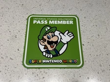 Universal Studios Hollywood Super Nintendo World Luigi Pass Member Magnet - Real