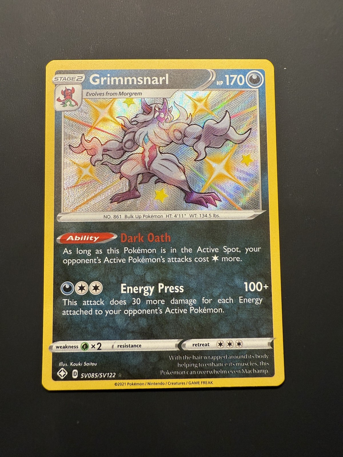 Grimmsnarl Shiny Holo Rare Shining Fates: Shiny Vault SV085/SV122 NM