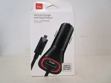 Verizon Micro USB Car Charger with Dual Output & LED Light 3.4 AMPS