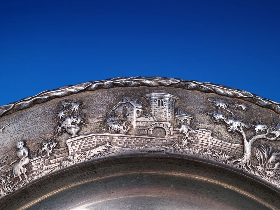 Placa arquitectónica de plata 925/1000 Repousse by Kirk & Son Inc 2703 12,5" #8383 Foto 4 de 4