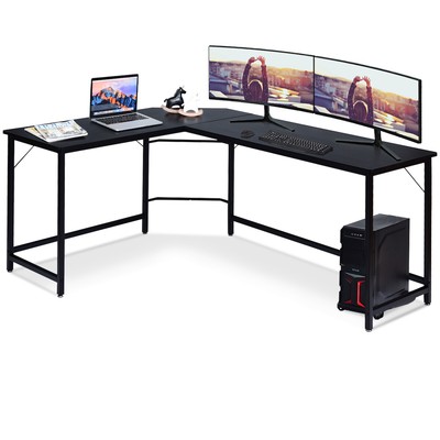 L Shaped Shelves Corner Desk Computer Desk Gaming Table Home