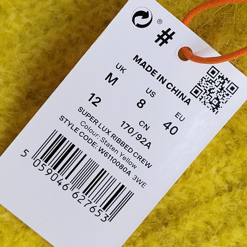 Superdry Yellow Round Neck Modern Alpaca Blend Jumper BNWT UK Women's Size 12 - Picture 6 of 6