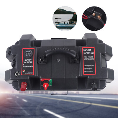 Batteriebox Power Center Batteriekasten USB Elektro Bootsmotor Batteriehalter DE