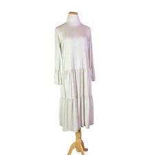 AllSaints Size US 4 Striped Long Sleeve Dress Keyhole Button