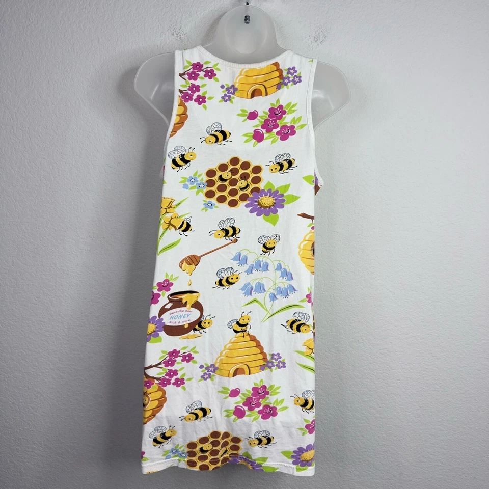 Nick Nora Nightgown Womens S White Save the Bees Sleeveless Lounge Whimsical - Image 2 of 4