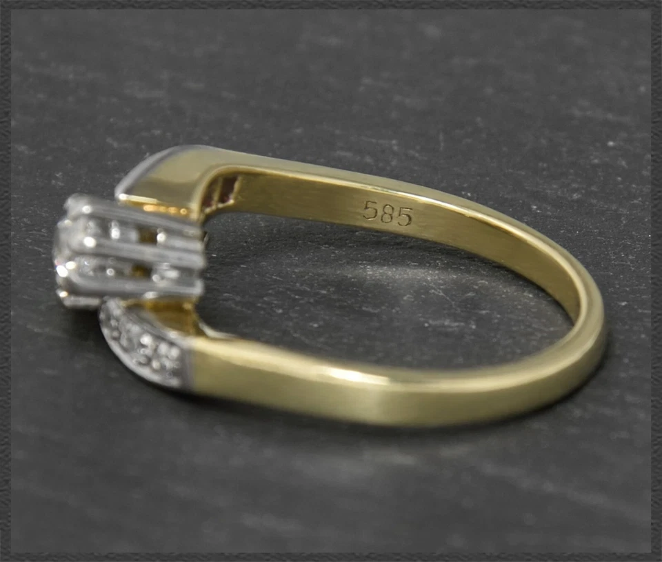 Diamant "toi et moi" Ring mit 0,75ct, 585 Gold Antik Damenring von ca 1910 - Bild 4 von 4