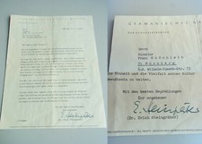 Art historian Erich STEINGR&Auml;BER: letter Nuremberg 1963, funding National Museum