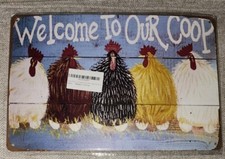 Retro Vintage Look   Welcome to our Coop  Metal Sign Chicken Coop Decor NEW