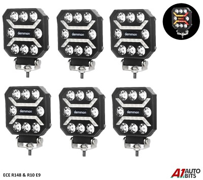 6X 4 Zoll LED rot weiß gelb Arbeitsleuchte Heck Anhänger Rückfahr Nebelscheinwerfer 12V 24V