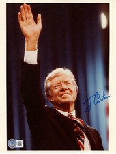 PRESIDENT JIMMY CARTER SIGNED AUTOGRAPH 8X10 PHOTO BAS BECKETT