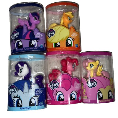 5pc-2017 My Little Pony Applejack Rarity Fluttershy Twilight Pinkie Molded Vinyl