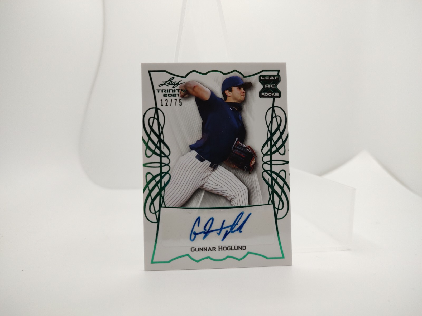 2021 Leaf Trinity Baseball Gunnar Hoglund AUTO XRC! GREEN SP - #'d 8/75 (F1)