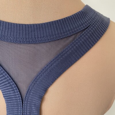 Athleta Blue Topanga Mesh Back Polyester Lyocell Tank Top 350528