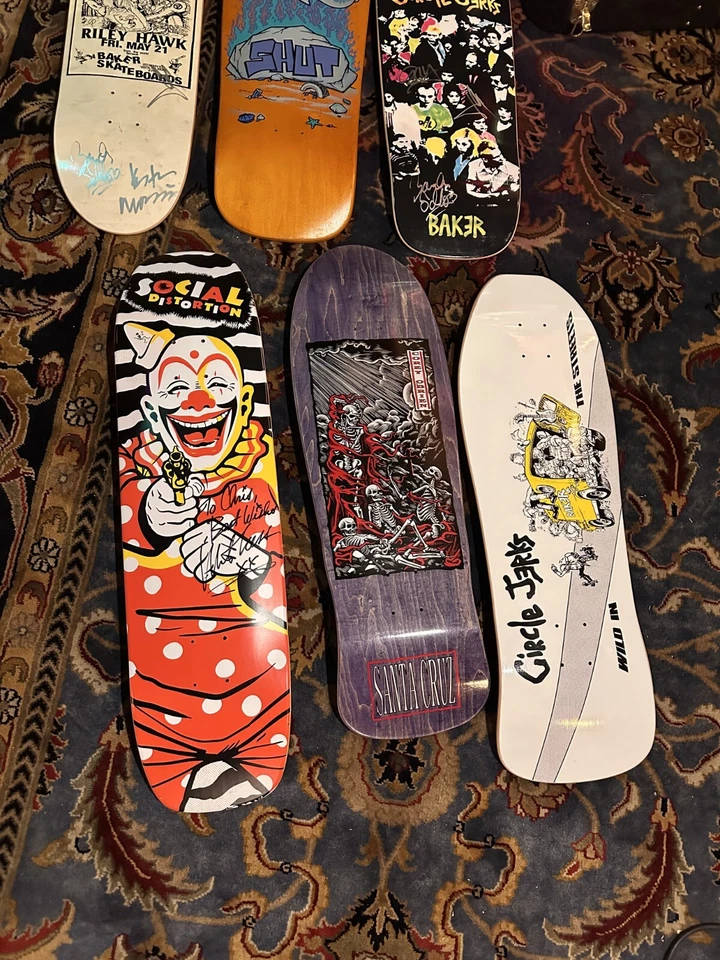 SIGNED social distortion / mike ness gun clown skate deck skateboard rare punk - Image 2 of 2