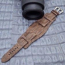 24mm/20mm Exotic Leather Bund Watch Band Vintage Minimalist Design