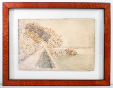 ⚜️ QUADRO DIPINTO ACQUERELLO PAESAGGIO TRUBBACH SVIZZERA EPOCA PRIMO 900 FIRMATO