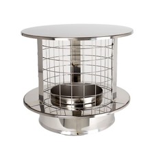 Twin Wall Rain Cap with BirdGuard Cowl Stainless Steel Stove Flue Pipe Insulated