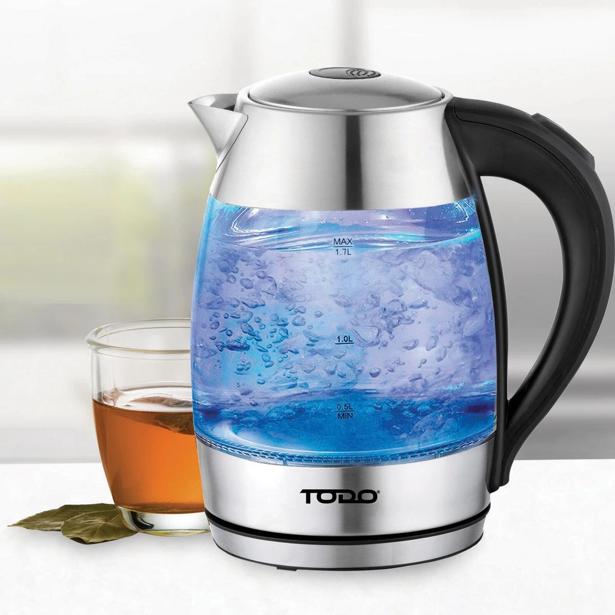 Large Capacity Electric Kettle Blue LED Light Glass Kettle Tea