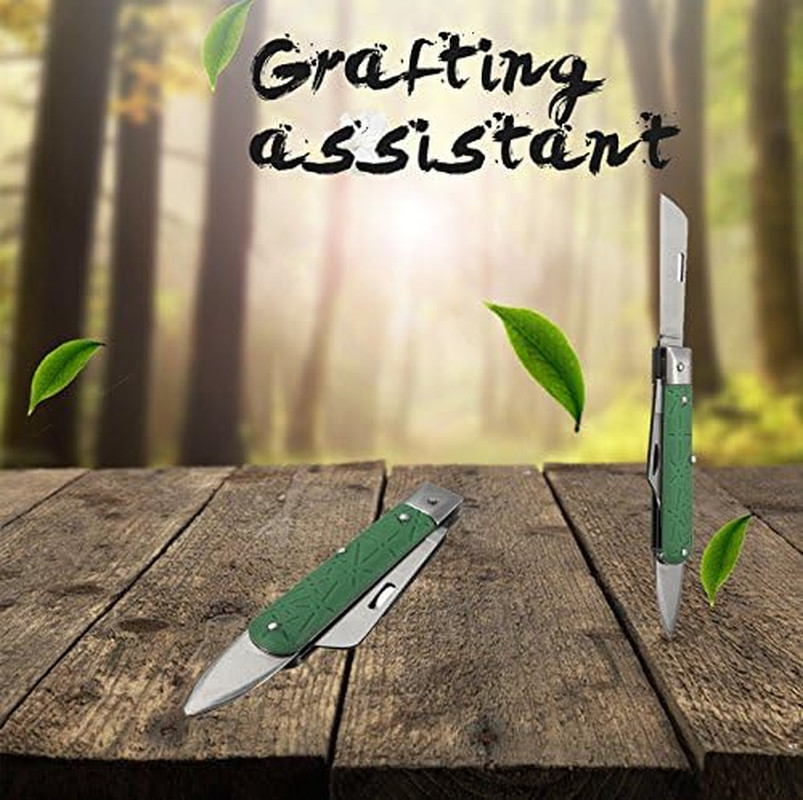 Grafting Knife, Professional Foldable Double Blades Graft Knife, Fruit Trees Gar