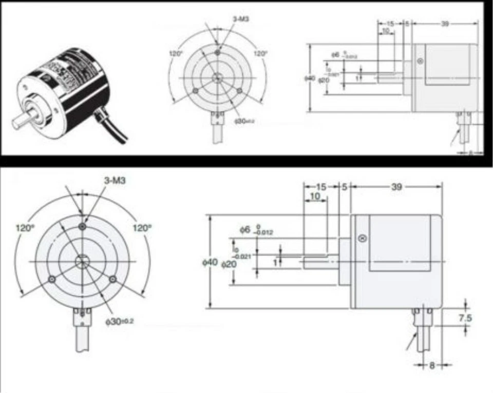 1PC OMRON 3600P Incremental Rotary Encoder 3600p/r E6B2-CWZ3E NPN Volt Output - Image 3 of 4
