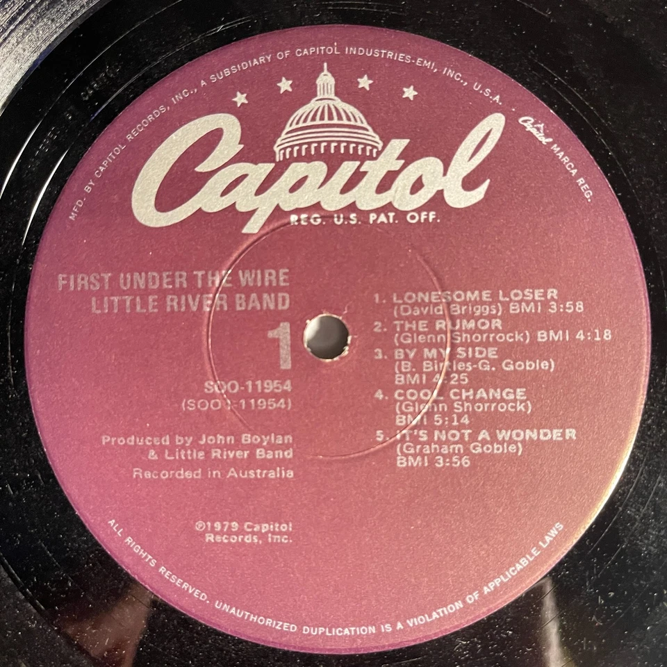 Little River Band – First Under The Wire Vinyl, LP 1979 Capitol Records – SOO- Foto 3 de 3