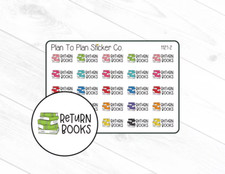 1121-2 Return Books Planner Stickers.