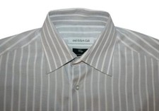 Mens VERSACE COLLECTION City Gray White Stripe SHIRT 100% Cotton 38 15 Italy