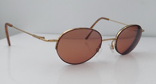 Vintage Silhouette M7337 Brown Gold Oval Half-Rim Sunglasses Austria FRAMES ONLY