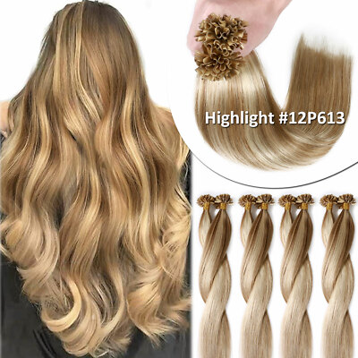 Double THICK Nail Utip Fusion Keratin Remy Human Hair Extensions Pre Bonded 1g/s