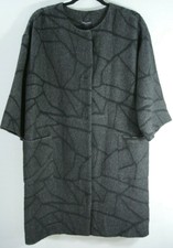 Nwt Eileen Fisher Petite Wool Alpaca Blend Coat In Black/gray - Size Pm #c633