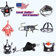 Bondage Face Mask Open Mouth Gag Headgear Harness Restraint Oral Fixation Mask 
