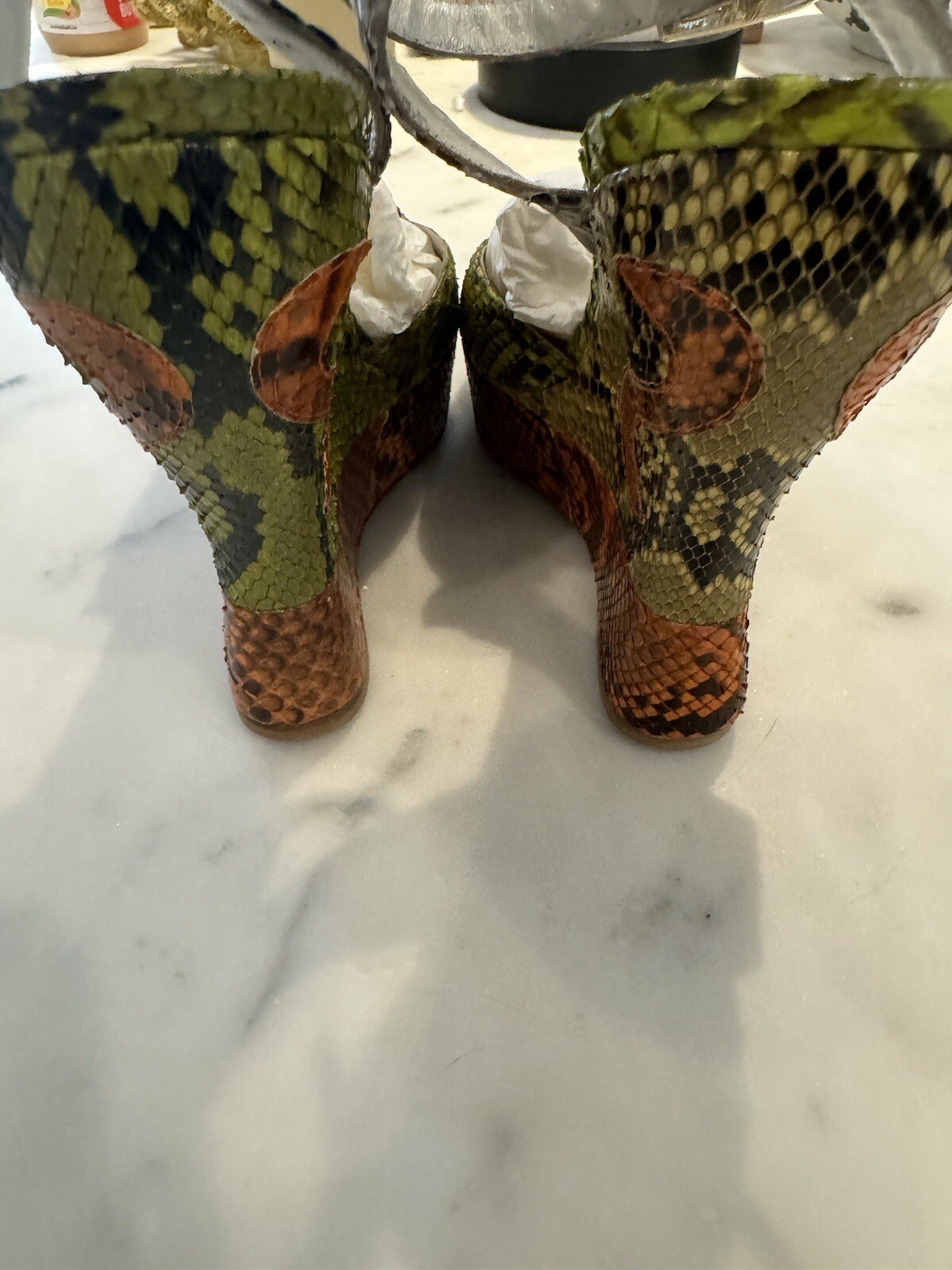 Terry de Havland rare Retro snakeskin Platform wedges Size 38 image 8